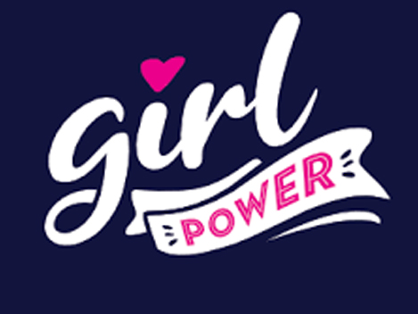 girl power logo butterfly icon white